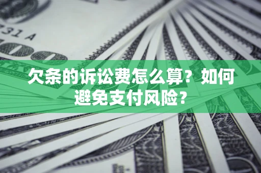 武汉欠条的诉讼费怎么算？如何避免支付风险？